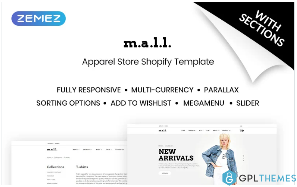 m.a.l.l. Clothing Store Shopify Theme