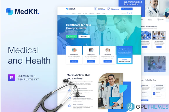 MedKit Health Medical Elementor Template Kit