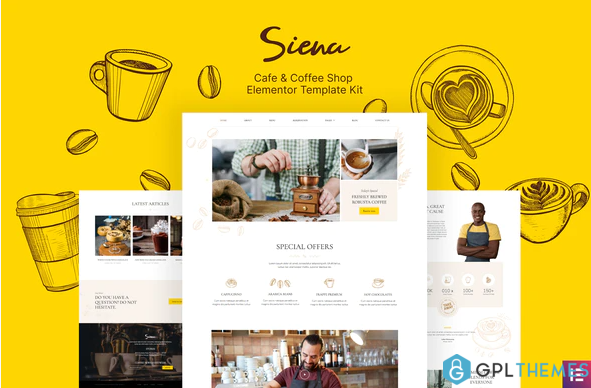 Siena Cafe and Coffee Shop Template Kit