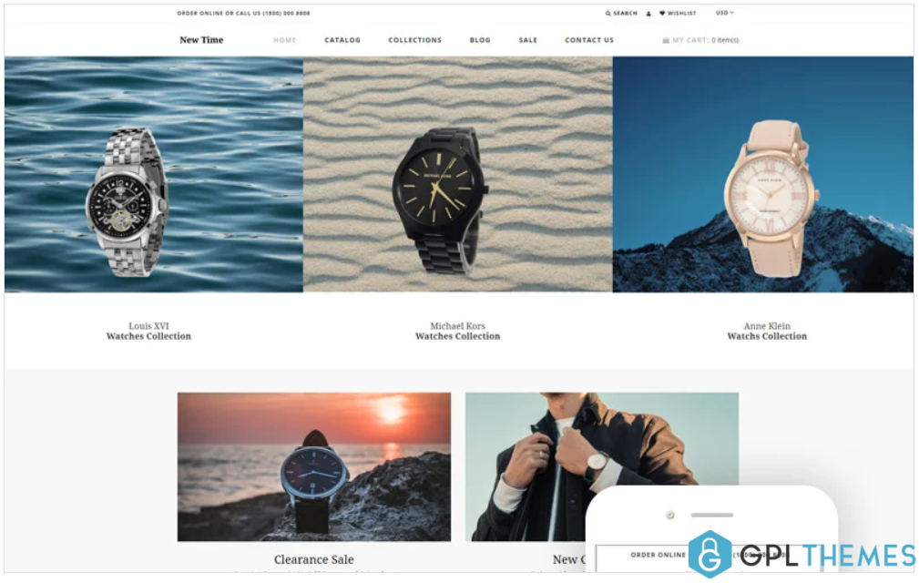 New Time Watches Clean Shopify Theme