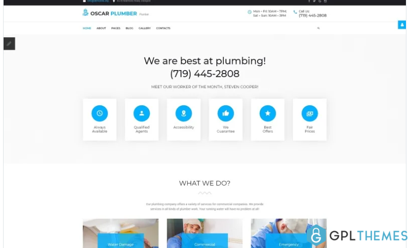 Oscar Plumber Plumbing Services Joomla Template