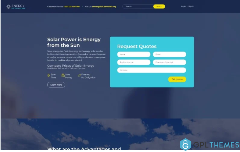 energy of the future solar energy joomla template