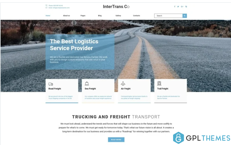 InterTrans.Co Transportation Joomla Template
