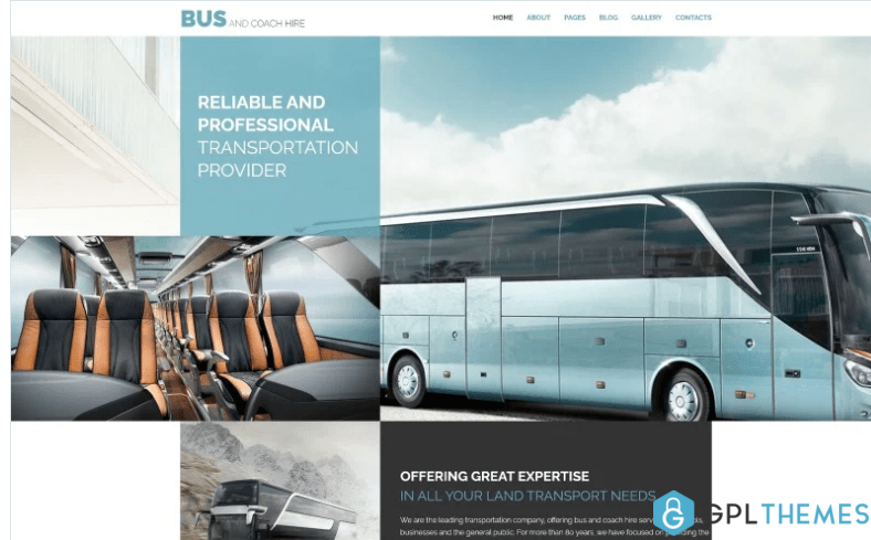 Bus and Coach Hire Transportation Minimalistic Joomla Template