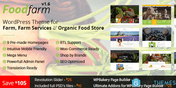 FoodFarm – WordPress Theme for Farm Farm Services and Organic Food Store