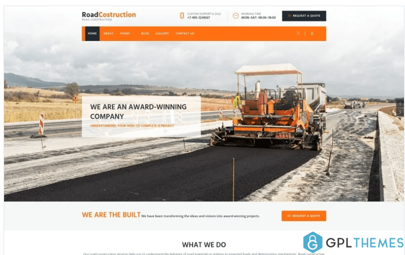 RoadLine Solid Road Consrtuction Company Joomla Template