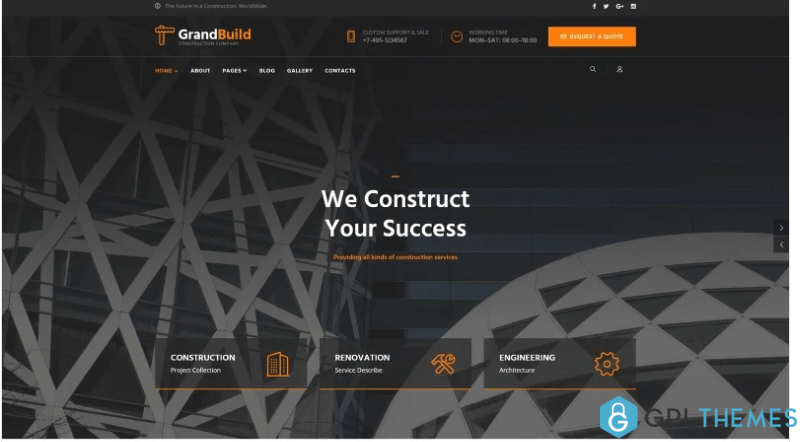 GrandBuild Construction Company Flat Professional Joomla Template