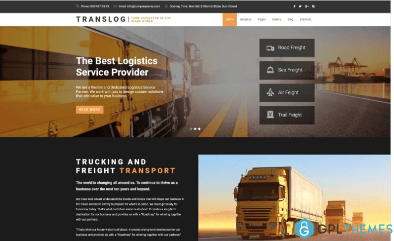 Translog Logistics Joomla Template