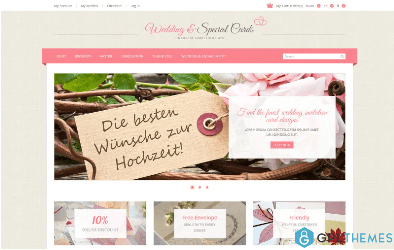 Special Occasion Cards Magento Theme
