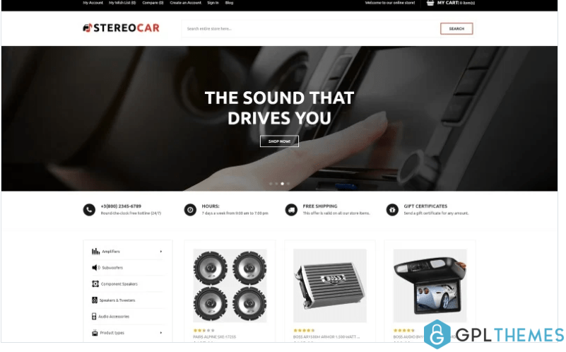 StereoCar Car Audio Store Magento Theme