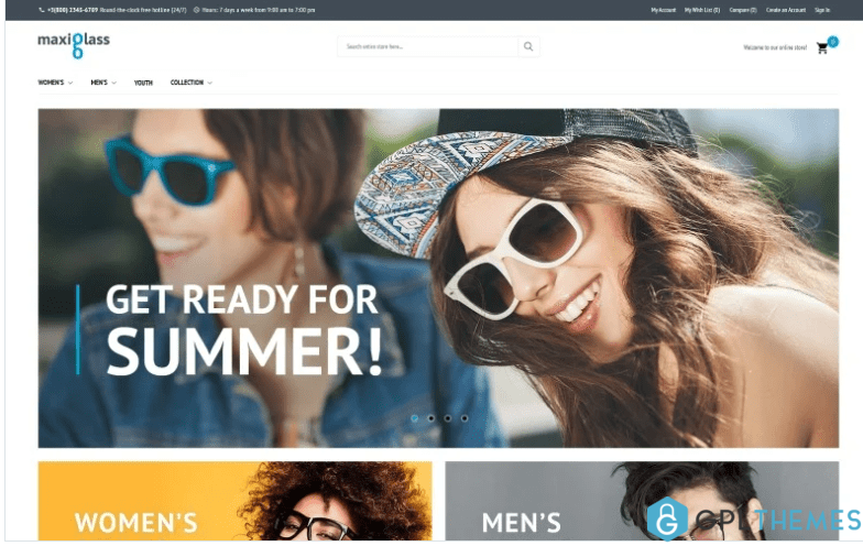 MaxiGlass Optometric Store Magento Theme