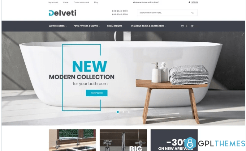 Delveti Plumbing Supplies Magento Theme