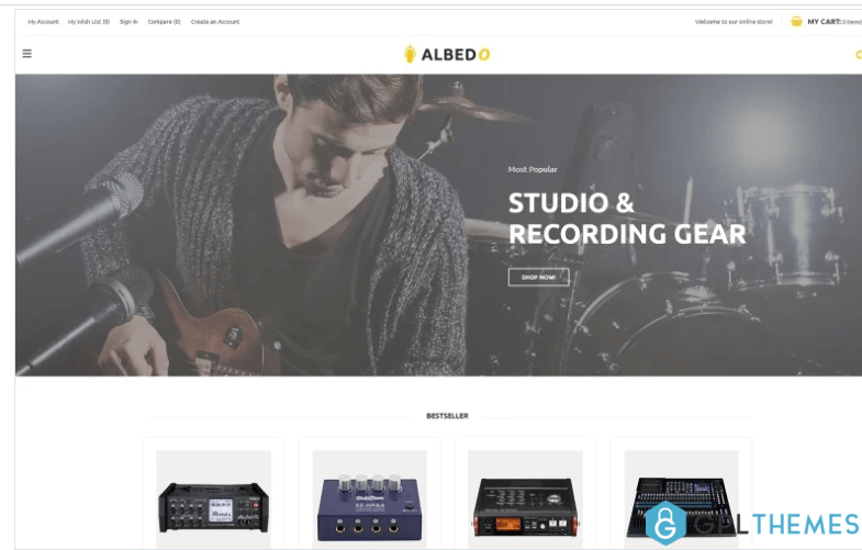 Albedo Audio Store Magento Template Magento Theme