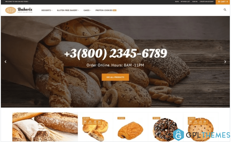 Bakerix Bakery Cakes Responsive Magento Theme