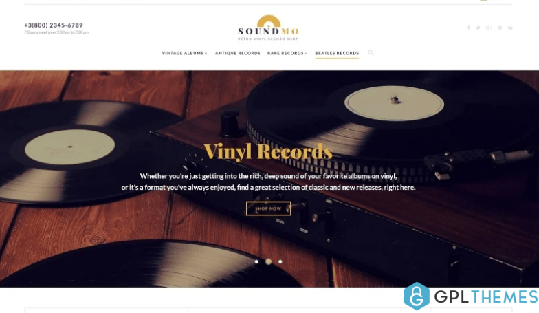 SoundMo Vinyl Audio Products Magento Theme