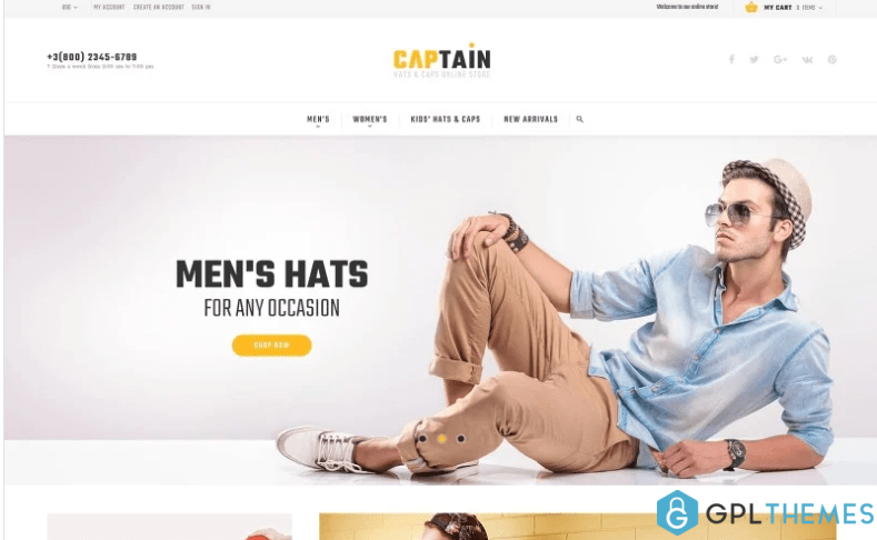 Captain Hats and Caps Online Store Magento Theme