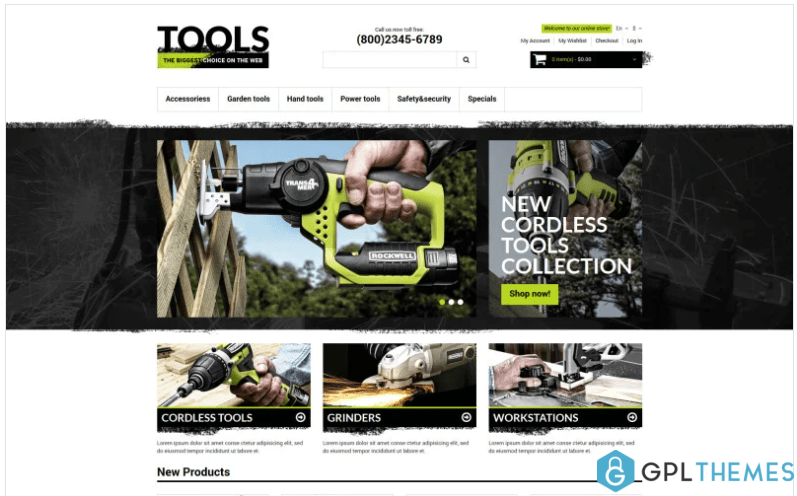 Tools Equipment Responsive Magento Theme 1