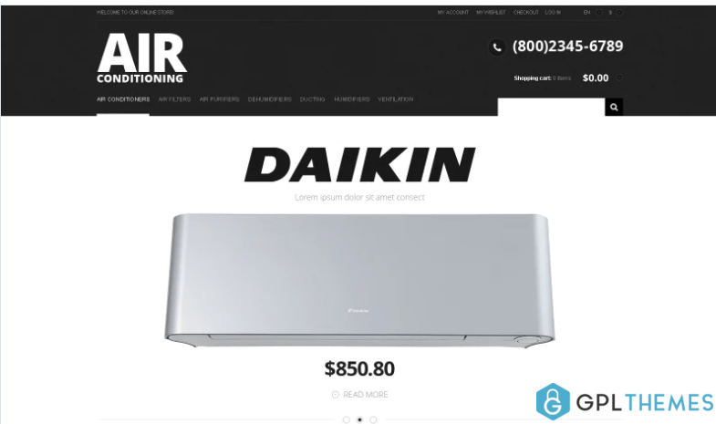 Modern Air Conditioning Magento Theme