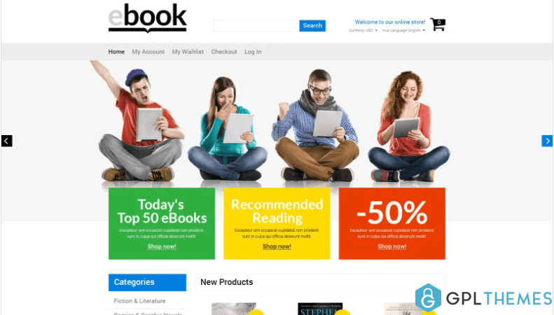 Selling E books Magento Theme