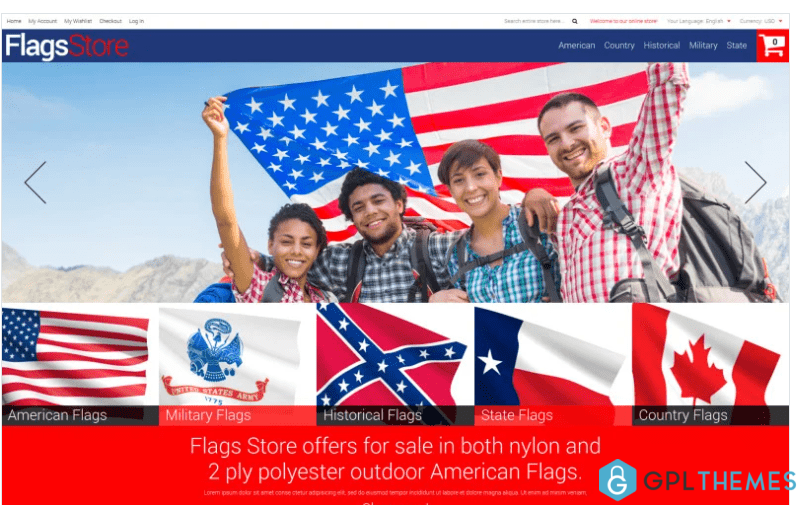 Flags Shop Magento Theme