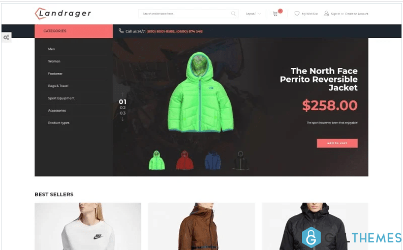 Landrager Extreme and Outdoor Sports eCommerce Magento Theme