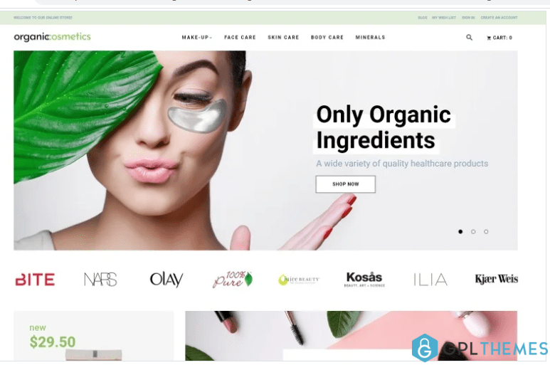 OrganicCosmetics Clean eCommerce Cosmetics Store Magento Theme