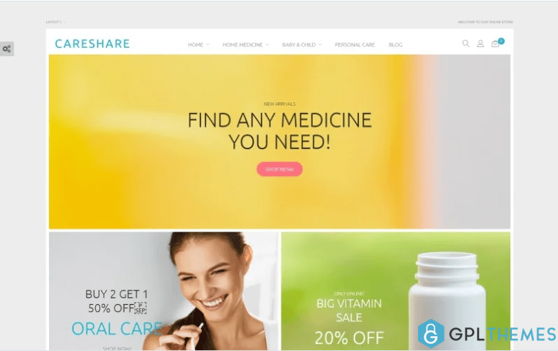 CareShare Medicine Online Website Magento Theme