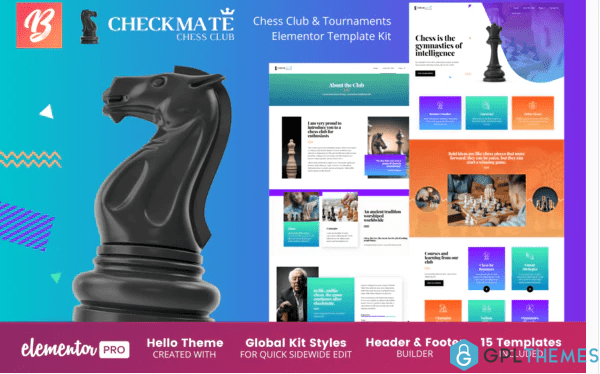 CheckMate Chess Club Tournaments Elementor Template Kit
