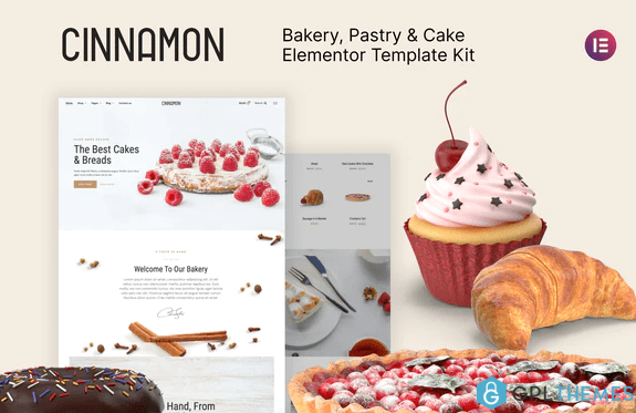 Cinnamon Bakery Pastry Shop Elementor Template Kit