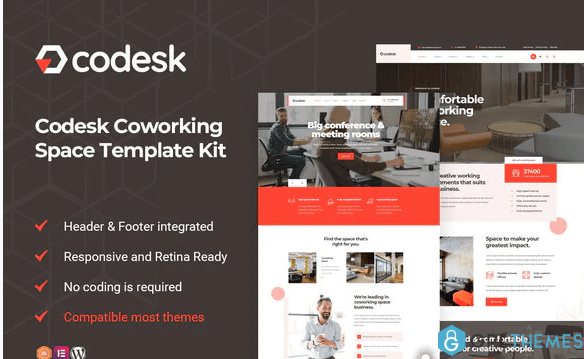 Codesk Coworking Space Elementor Template Kit