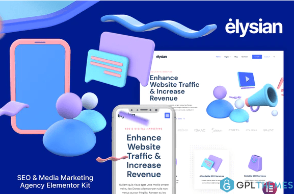 Elysian – 3D Style SEO Agency Elementor Kit