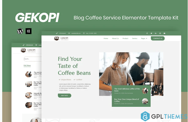 Gekopi Coffee Shop Blog Elementor Template Kit