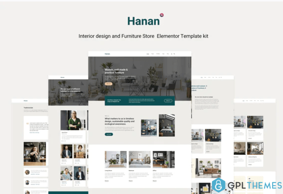 Hanan Interior Design Furniture Store Elementor Template kit