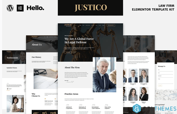 JUSTICO Law Firm Elementor Template Kit
