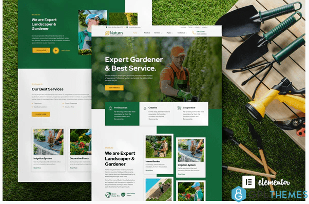 Naturn – Landscape Gardening Elementor Template Kit