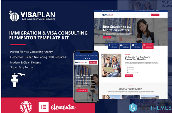 VisaPlan Immigration Visa Consulting Elementor Template Kit