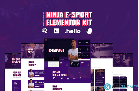 Ninja Esports Gaming Elementor Template Kit