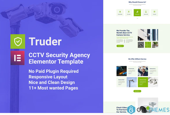 Truder CCTV Security Service Elementor Template Kit