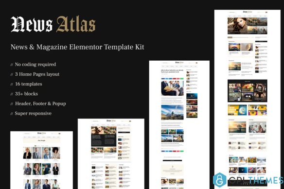 NewsAtlas – News Magazine Elementor Template Kit