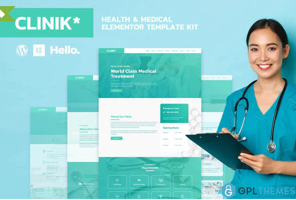 CLINIK Hospital Clinical Health Care Elementor Template Kit