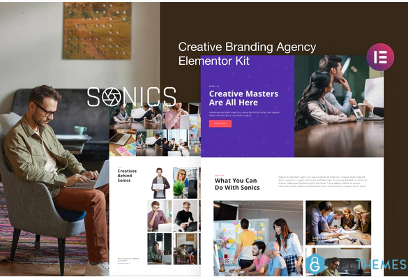 Sonics Creative Branding Agency Elementor Template Kit