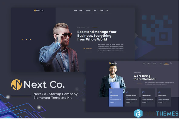 Next Co Startup Company Elementor Template Kit