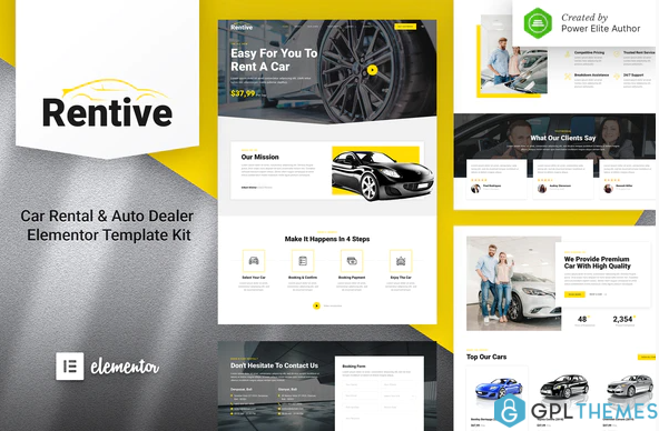 Rentive – Car Rental Auto Dealer Elementor Template Kit