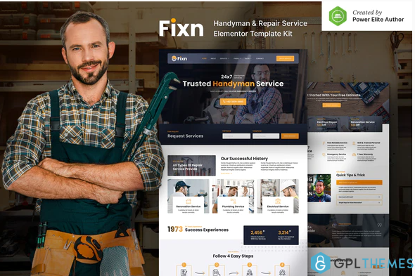 Fixn – Handyman Repair Service Elementor Template Kit