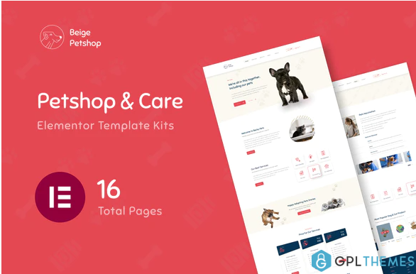 Beige Pet Shop Woocommerce Elementor Template Kit