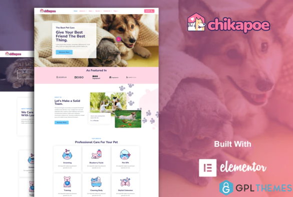 Chikapoe Pet Care Veterinary Elementor Template Kit
