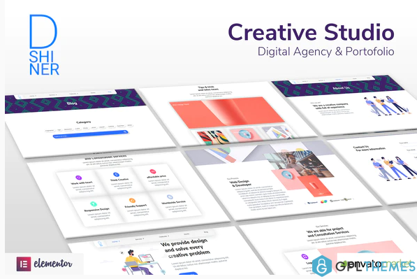 DShiner Creative Studio Digital Agency Elementor Template Kit