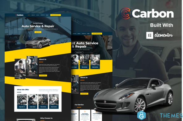 Carbon Car Service Elementor Template Kit