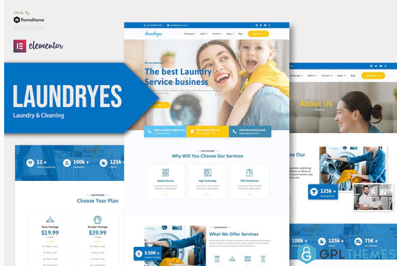 Laundryes Laundry Cleaning Elementor Template Kit