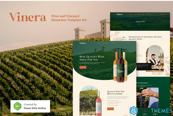 Vinera – Wine Vineyard Elementor Template Kit